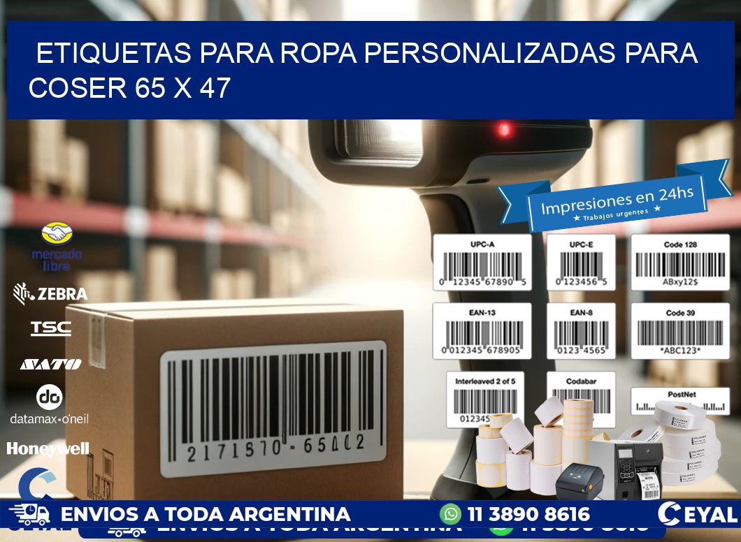 ETIQUETAS PARA ROPA PERSONALIZADAS PARA COSER 65 x 47