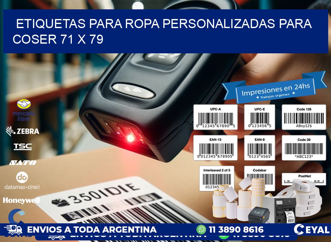 ETIQUETAS PARA ROPA PERSONALIZADAS PARA COSER 71 x 79