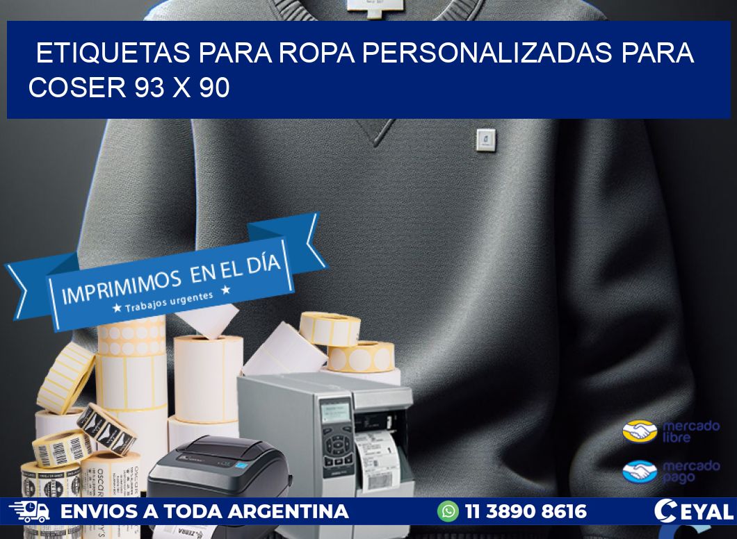 ETIQUETAS PARA ROPA PERSONALIZADAS PARA COSER 93 x 90
