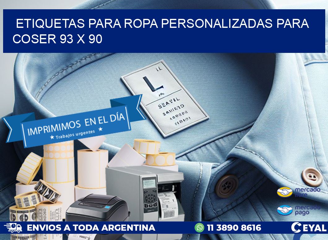 ETIQUETAS PARA ROPA PERSONALIZADAS PARA COSER 93 x 90