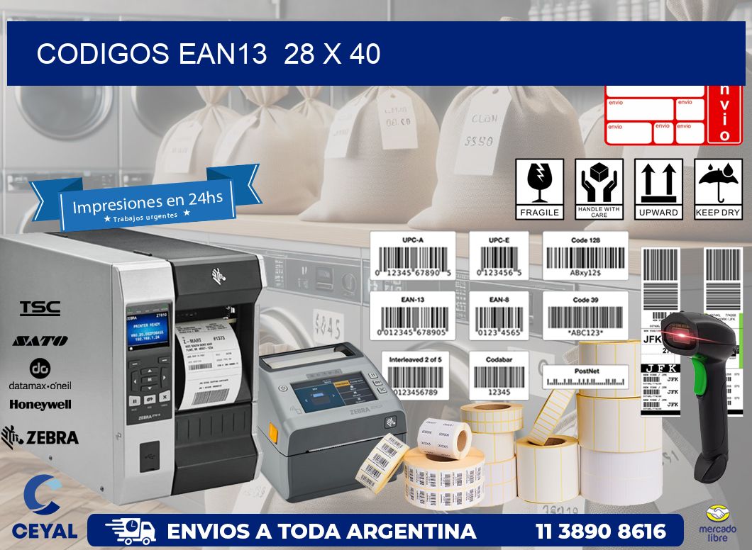 CODIGOS EAN13 28 x 40