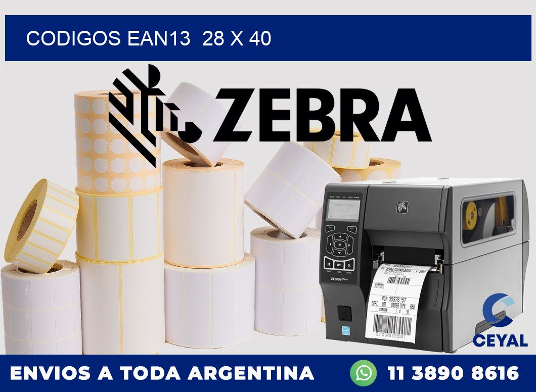 CODIGOS EAN13 28 x 40