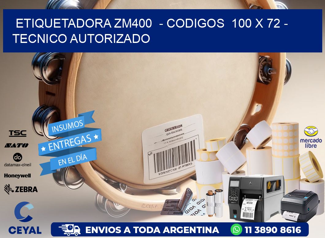 ETIQUETADORA ZM400  - CODIGOS  100 x 72 - TECNICO AUTORIZADO