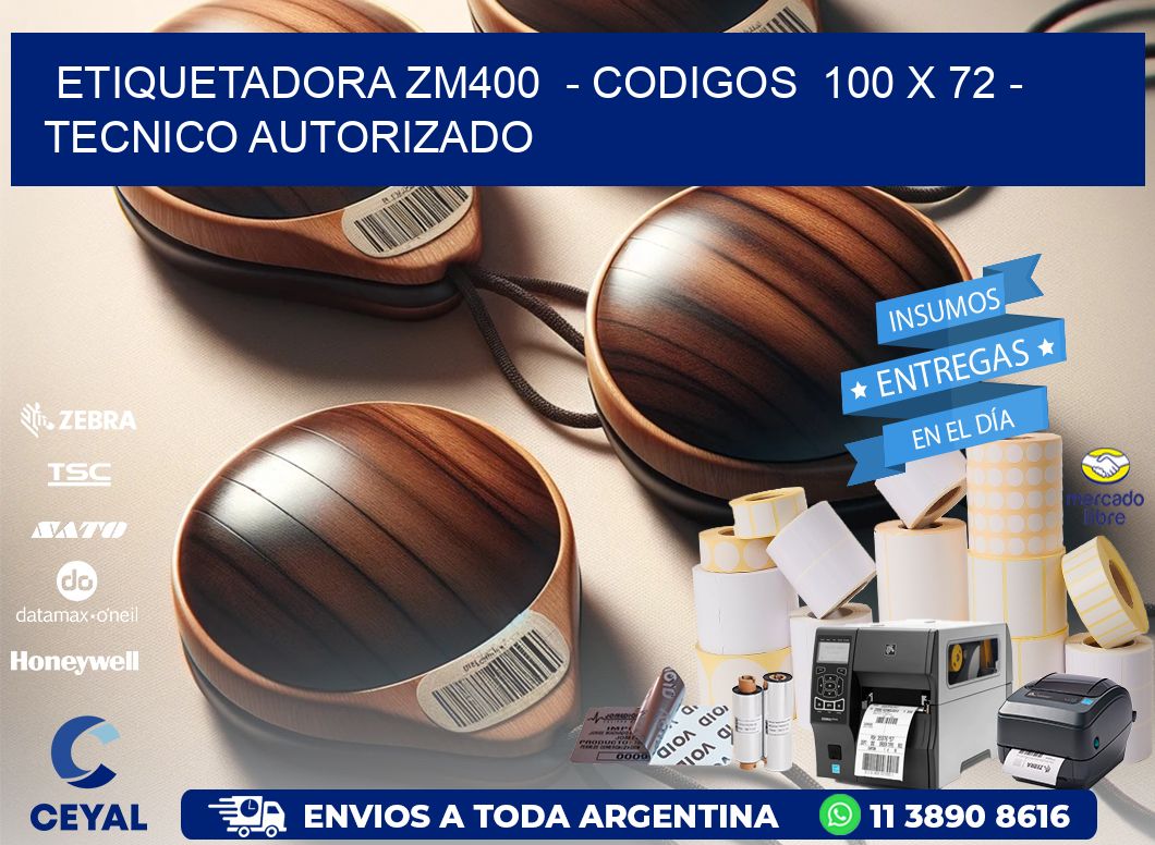 ETIQUETADORA ZM400  - CODIGOS  100 x 72 - TECNICO AUTORIZADO