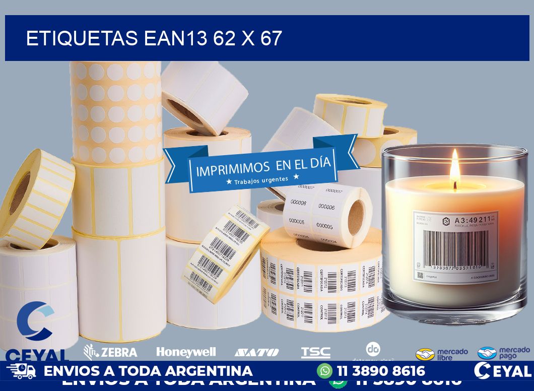 ETIQUETAS EAN13 62 x 67