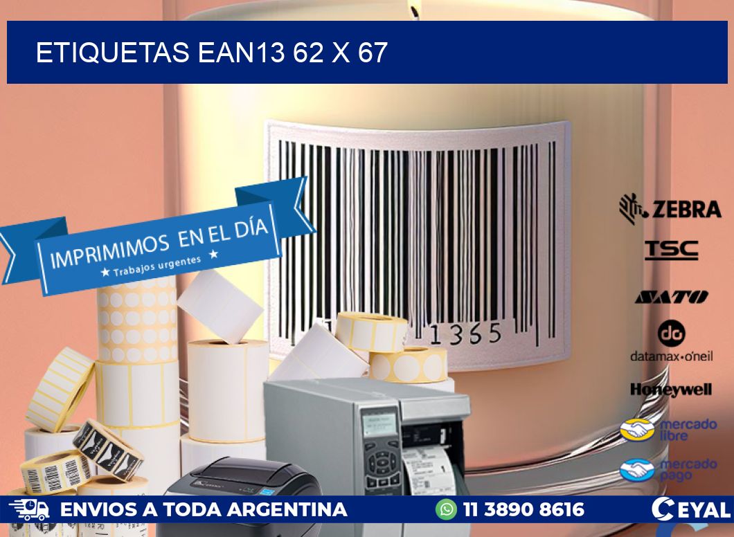 ETIQUETAS EAN13 62 x 67