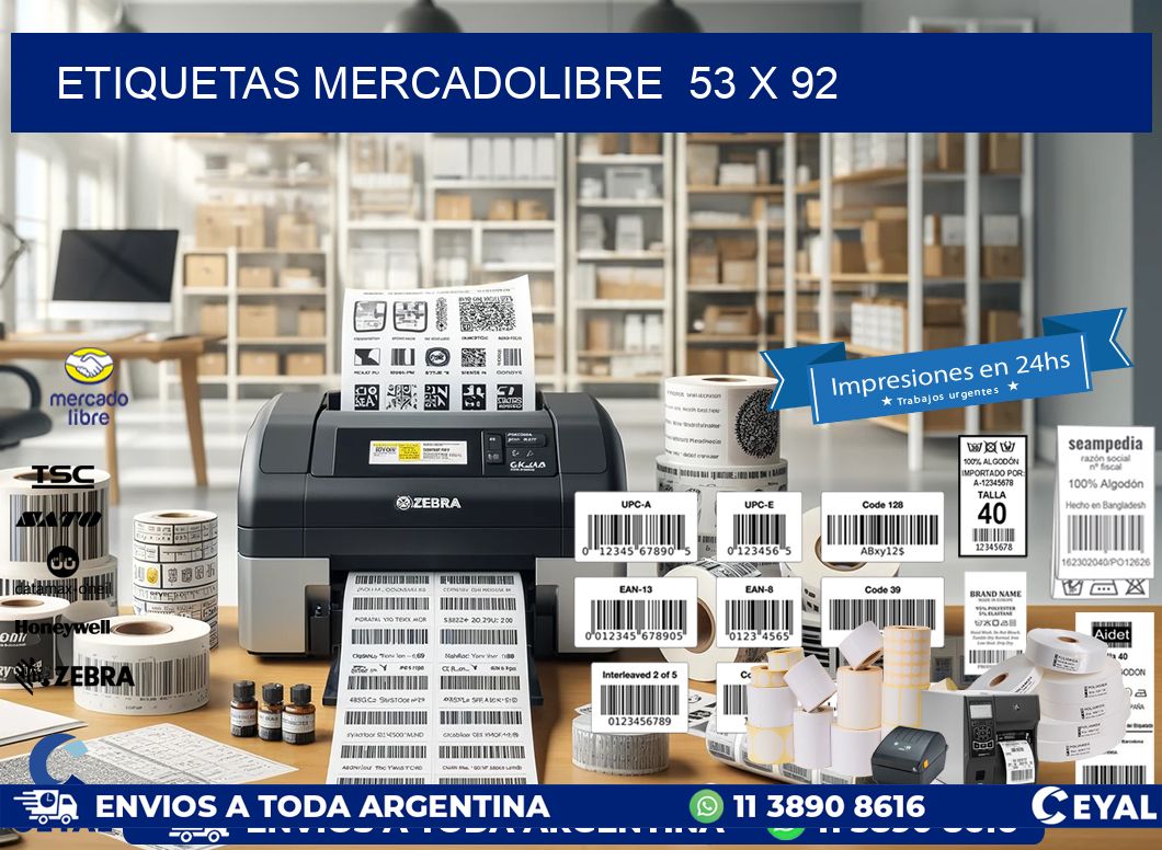 ETIQUETAS MERCADOLIBRE 53 x 92