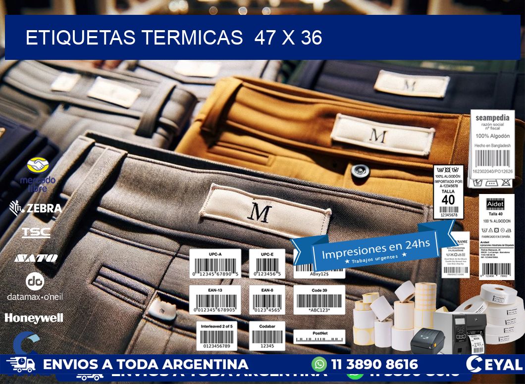 ETIQUETAS TERMICAS  47 x 36