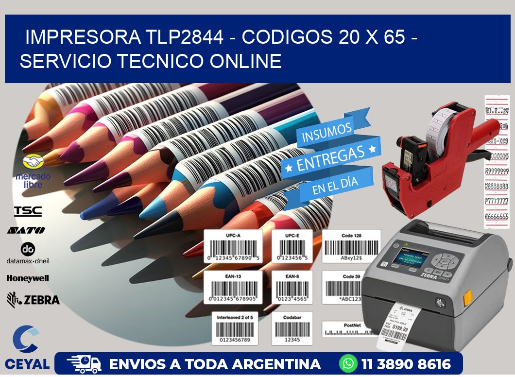 IMPRESORA TLP2844 – CODIGOS 20 x 65 – SERVICIO TECNICO ONLINE
