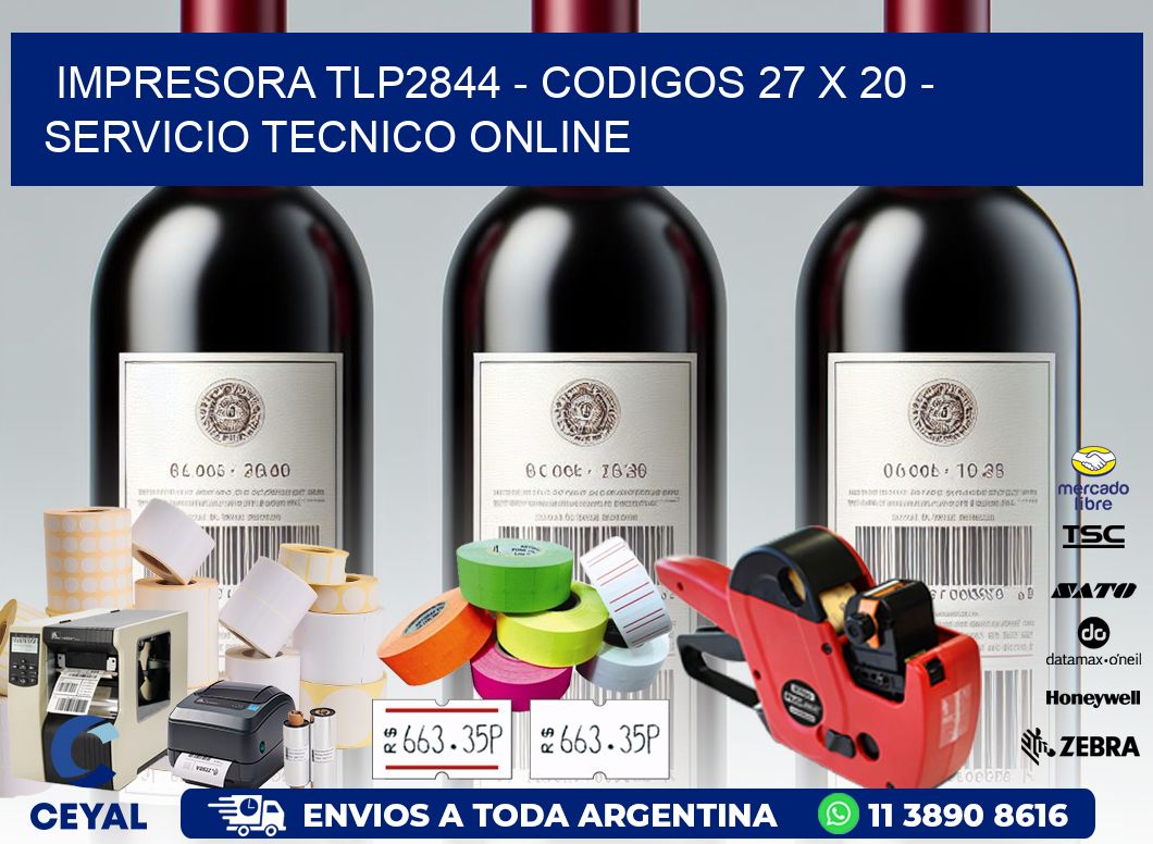 IMPRESORA TLP2844 - CODIGOS 27 x 20 - SERVICIO TECNICO ONLINE