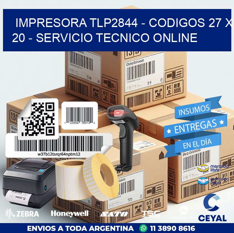IMPRESORA TLP2844 – CODIGOS 27 x 20 – SERVICIO TECNICO ONLINE