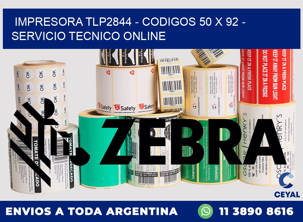 IMPRESORA TLP2844 - CODIGOS 50 x 92 - SERVICIO TECNICO ONLINE