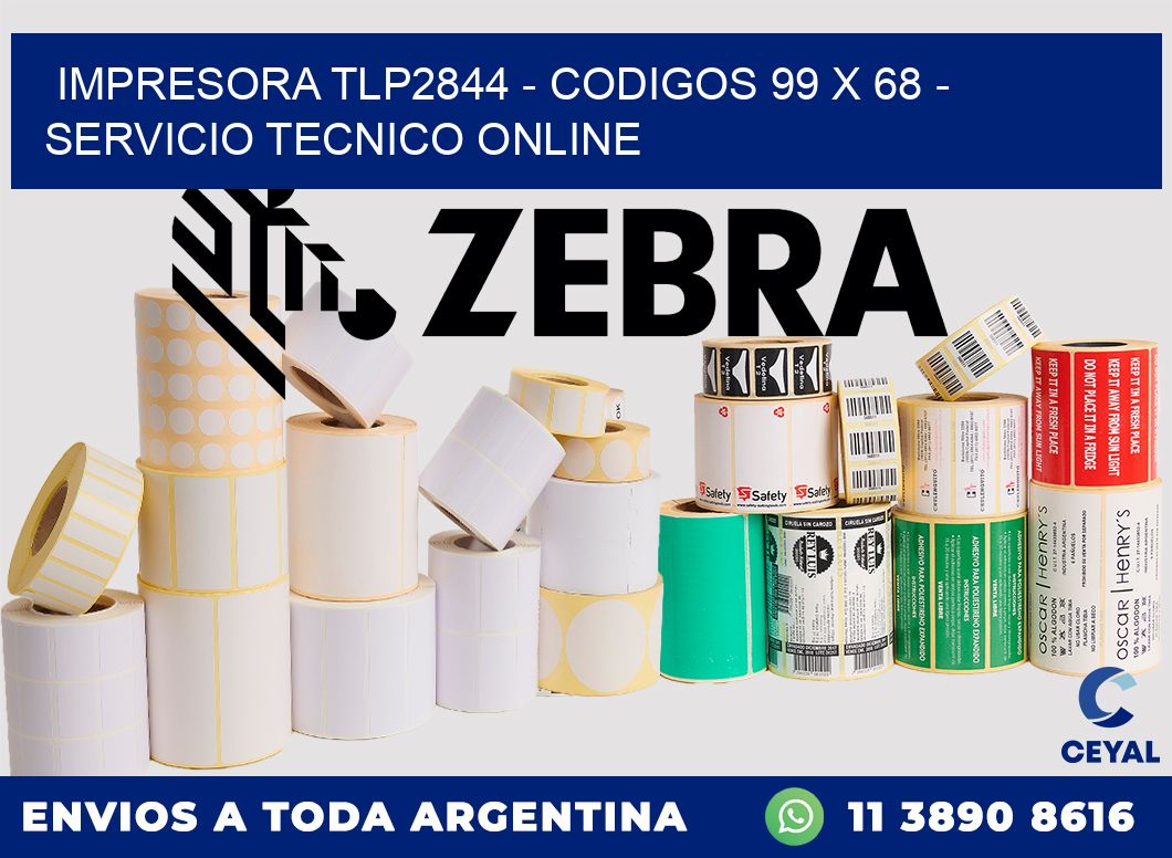 IMPRESORA TLP2844 - CODIGOS 99 x 68 - SERVICIO TECNICO ONLINE