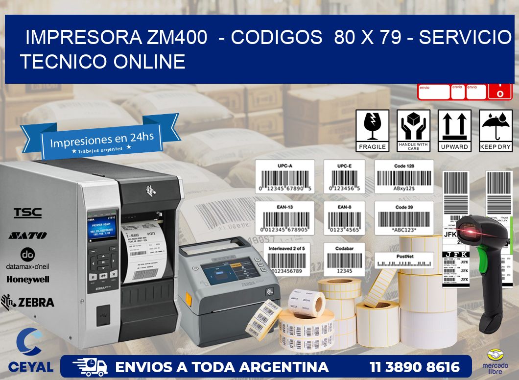 IMPRESORA ZM400  - CODIGOS  80 x 79 - SERVICIO TECNICO ONLINE