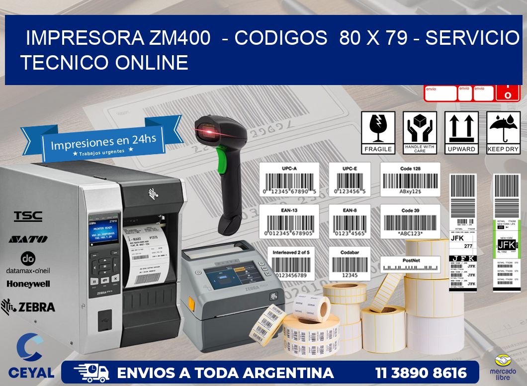 IMPRESORA ZM400  - CODIGOS  80 x 79 - SERVICIO TECNICO ONLINE