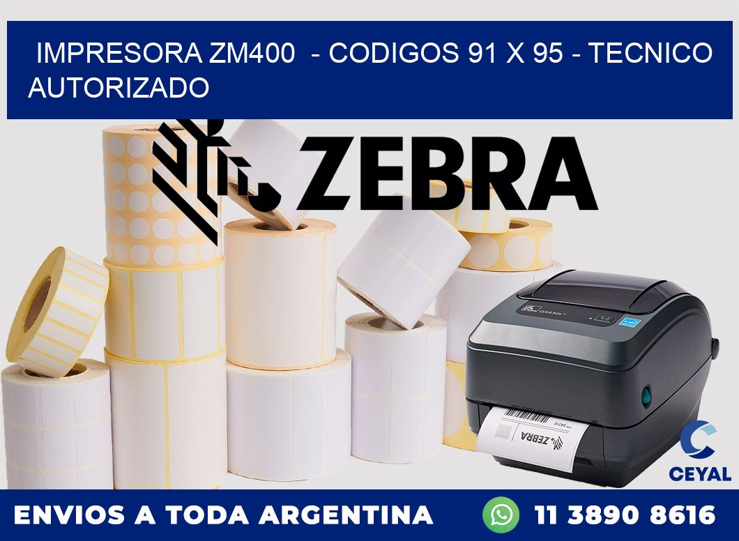 IMPRESORA ZM400  - CODIGOS 91 x 95 - TECNICO AUTORIZADO
