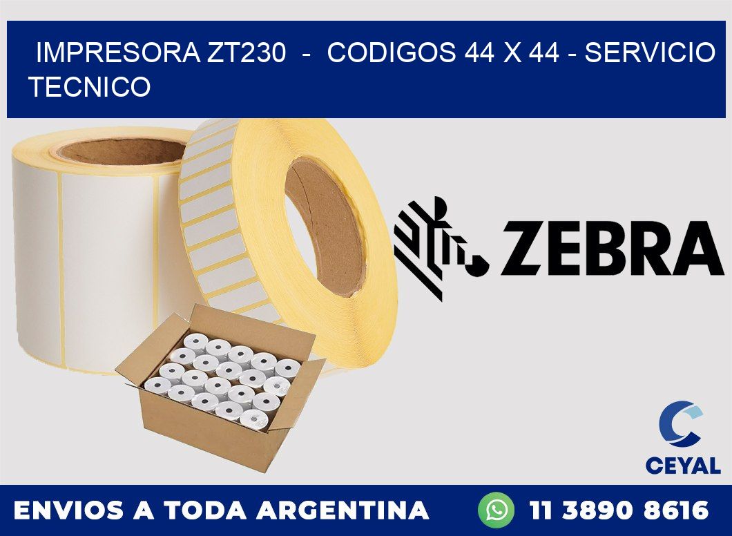 IMPRESORA ZT230  -  CODIGOS 44 x 44 - SERVICIO TECNICO