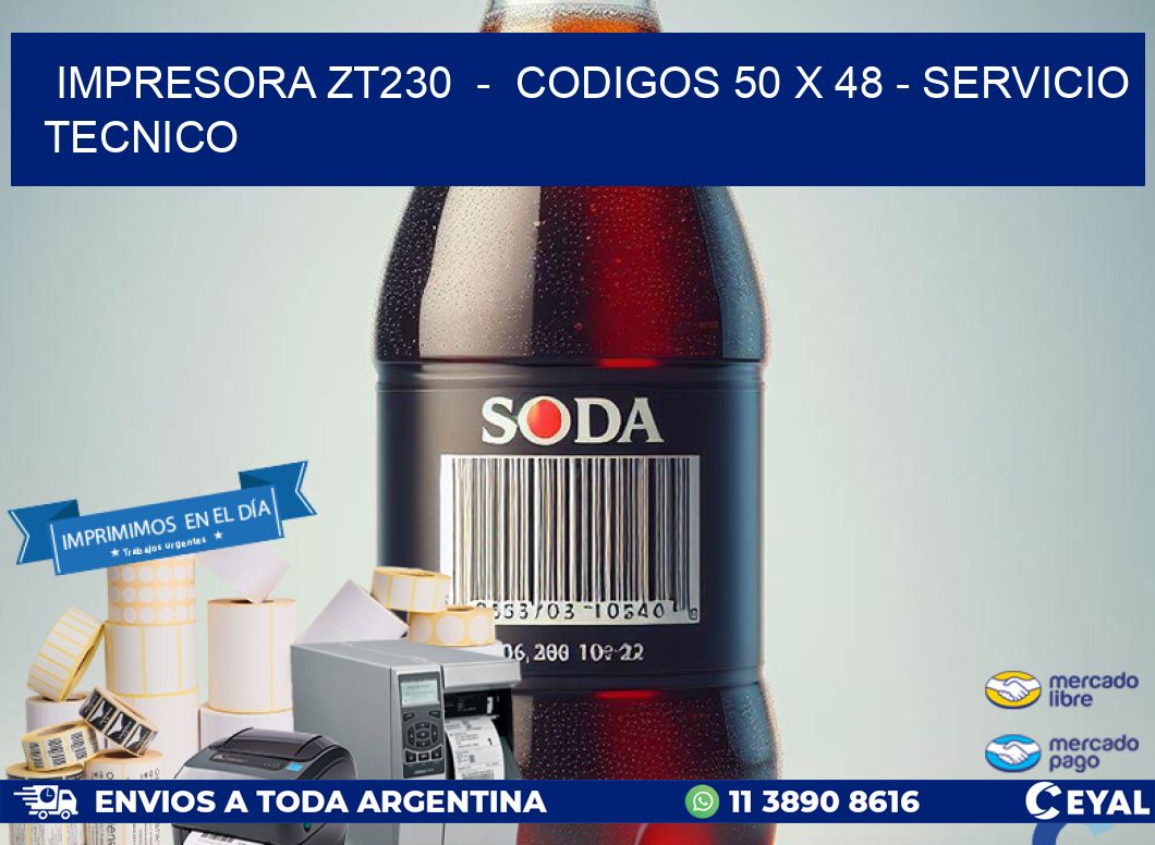 IMPRESORA ZT230  -  CODIGOS 50 x 48 - SERVICIO TECNICO