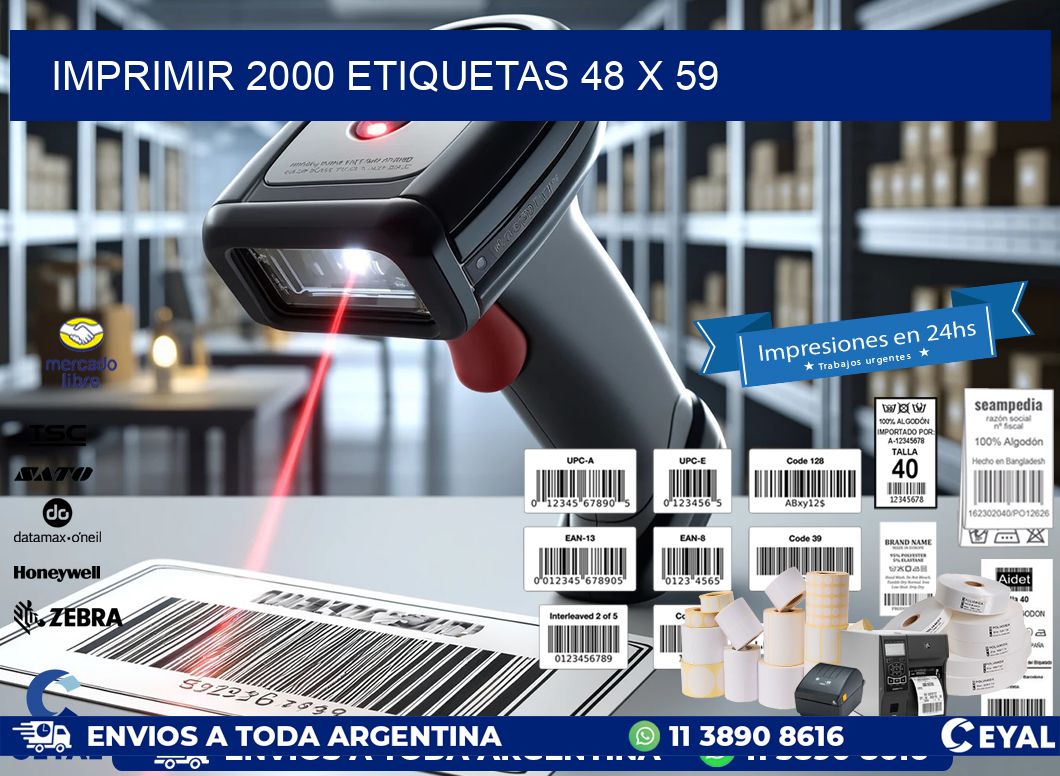 IMPRIMIR 2000 ETIQUETAS 48 x 59