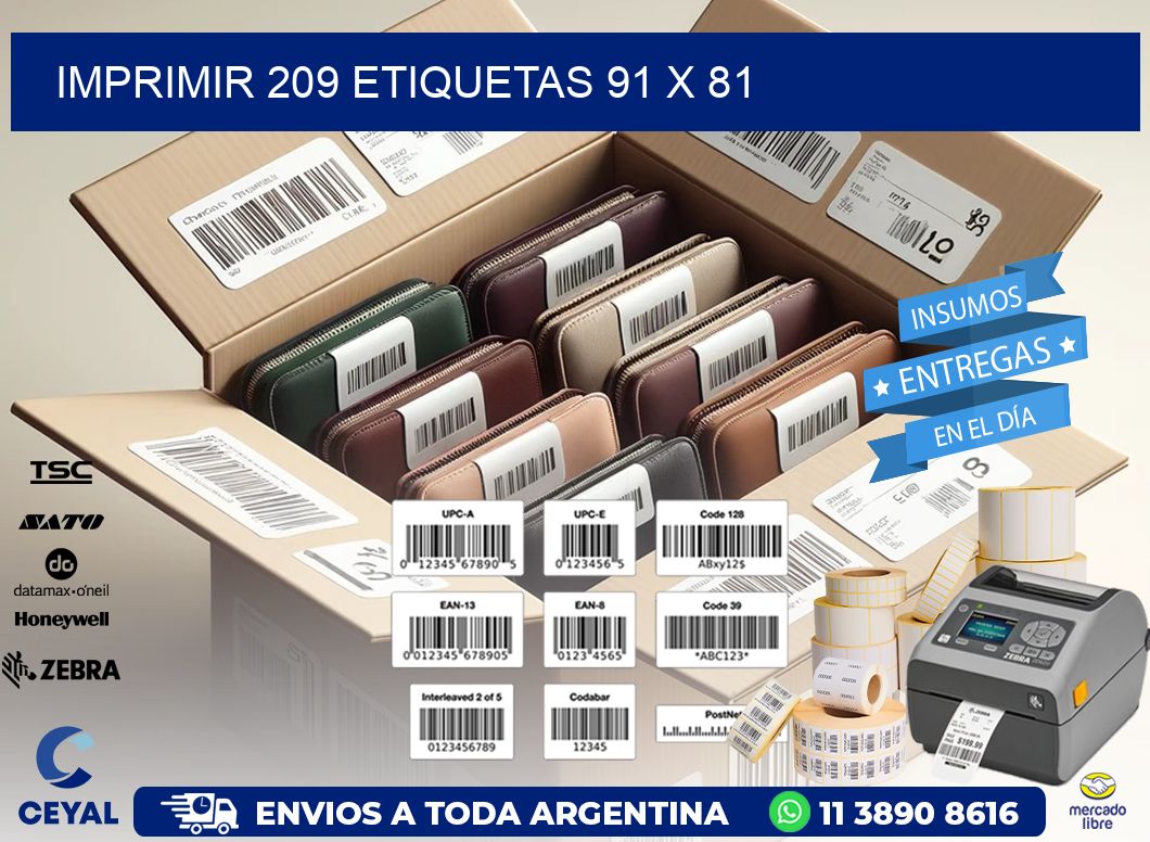 IMPRIMIR 209 ETIQUETAS 91 x 81