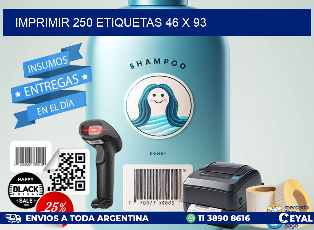 IMPRIMIR 250 ETIQUETAS 46 x 93