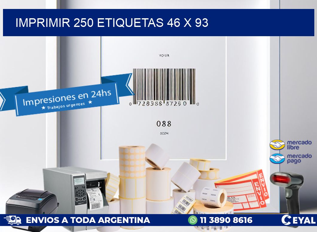 IMPRIMIR 250 ETIQUETAS 46 x 93