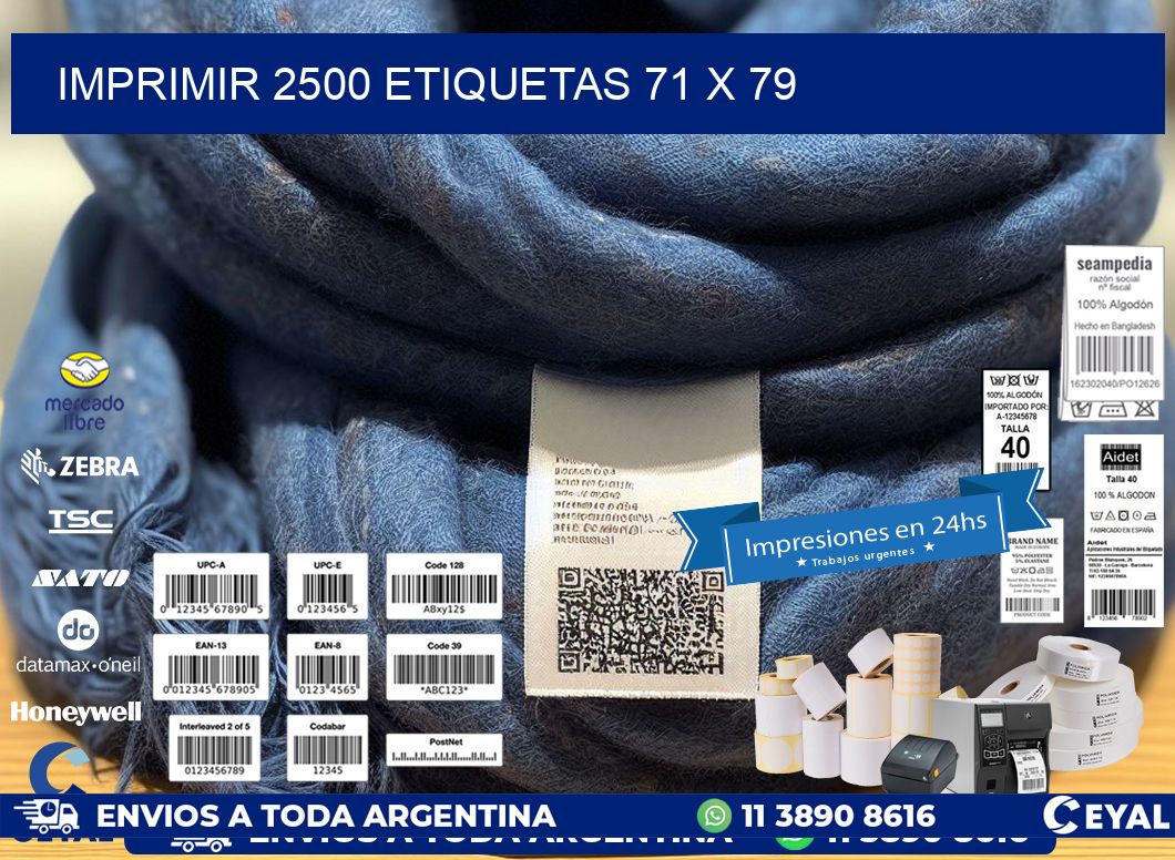 IMPRIMIR 2500 ETIQUETAS 71 x 79
