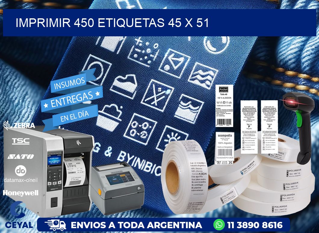 IMPRIMIR 450 ETIQUETAS 45 x 51