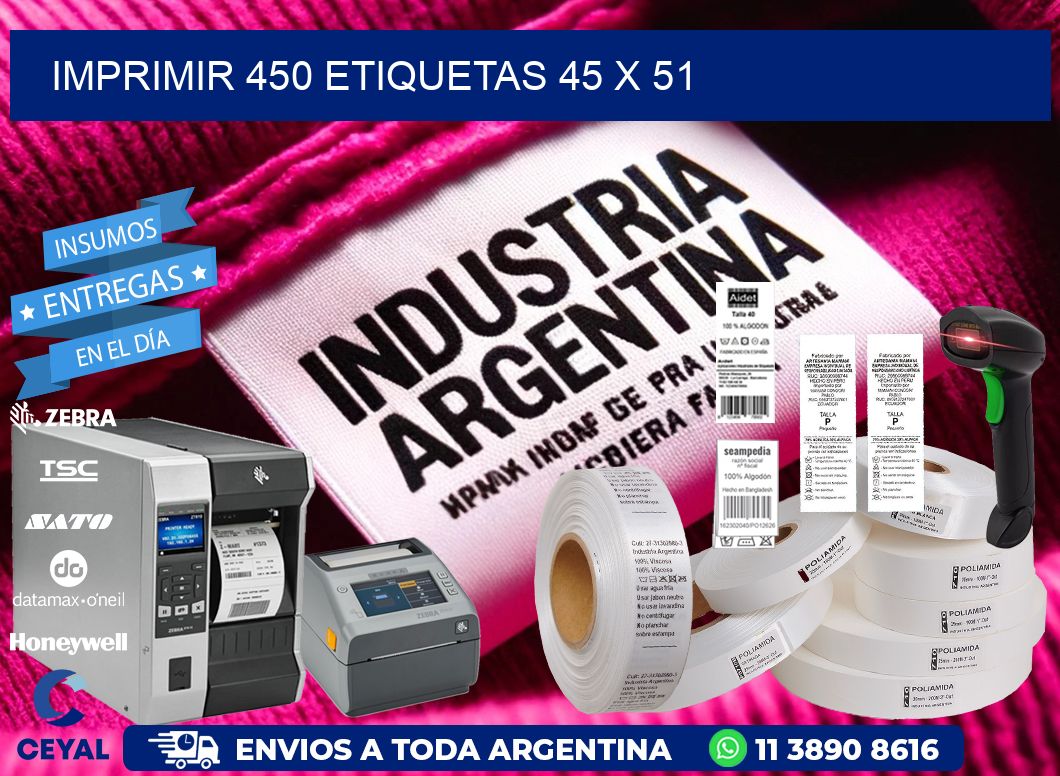 IMPRIMIR 450 ETIQUETAS 45 x 51