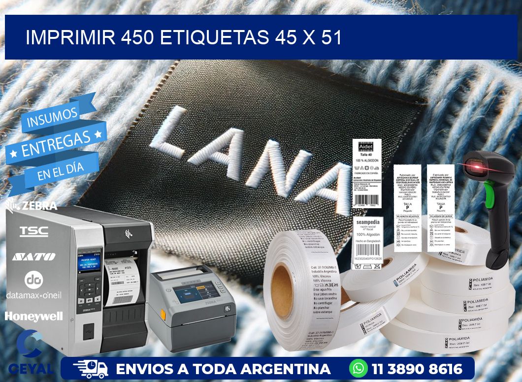IMPRIMIR 450 ETIQUETAS 45 x 51