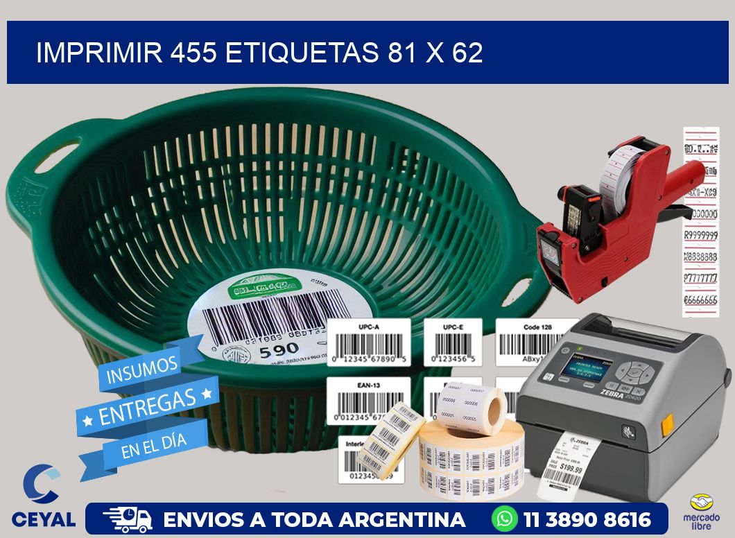 IMPRIMIR 455 ETIQUETAS 81 x 62