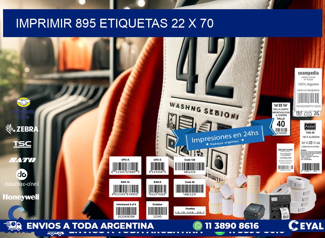 IMPRIMIR 895 ETIQUETAS 22 x 70