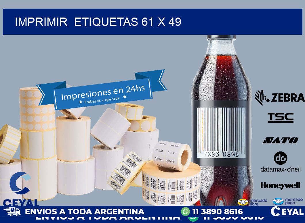 IMPRIMIR  ETIQUETAS 61 x 49