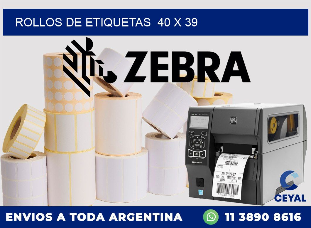 ROLLOS DE ETIQUETAS  40 x 39