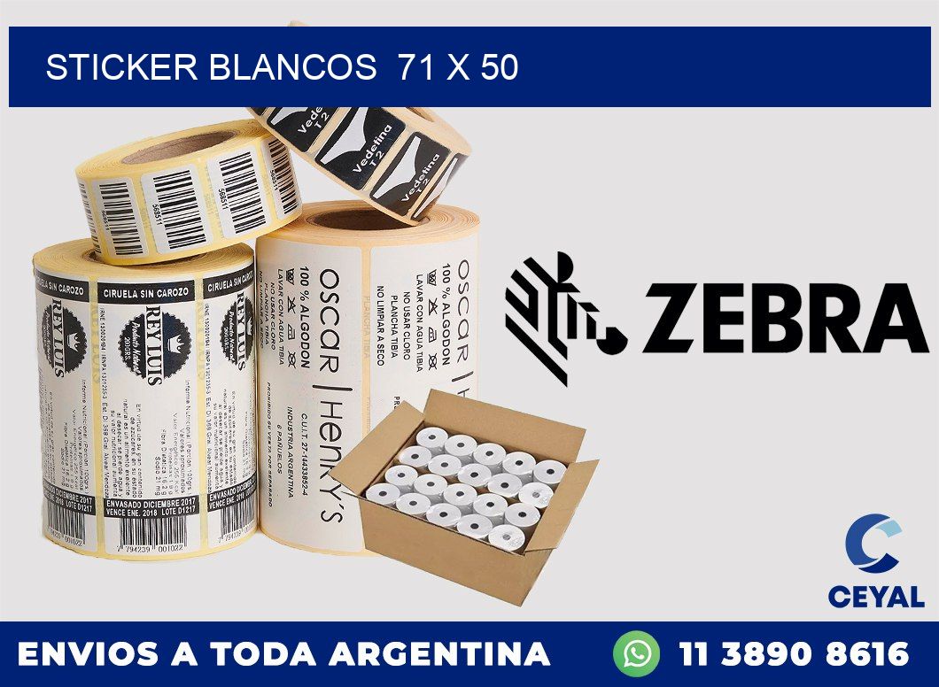 STICKER BLANCOS  71 x 50
