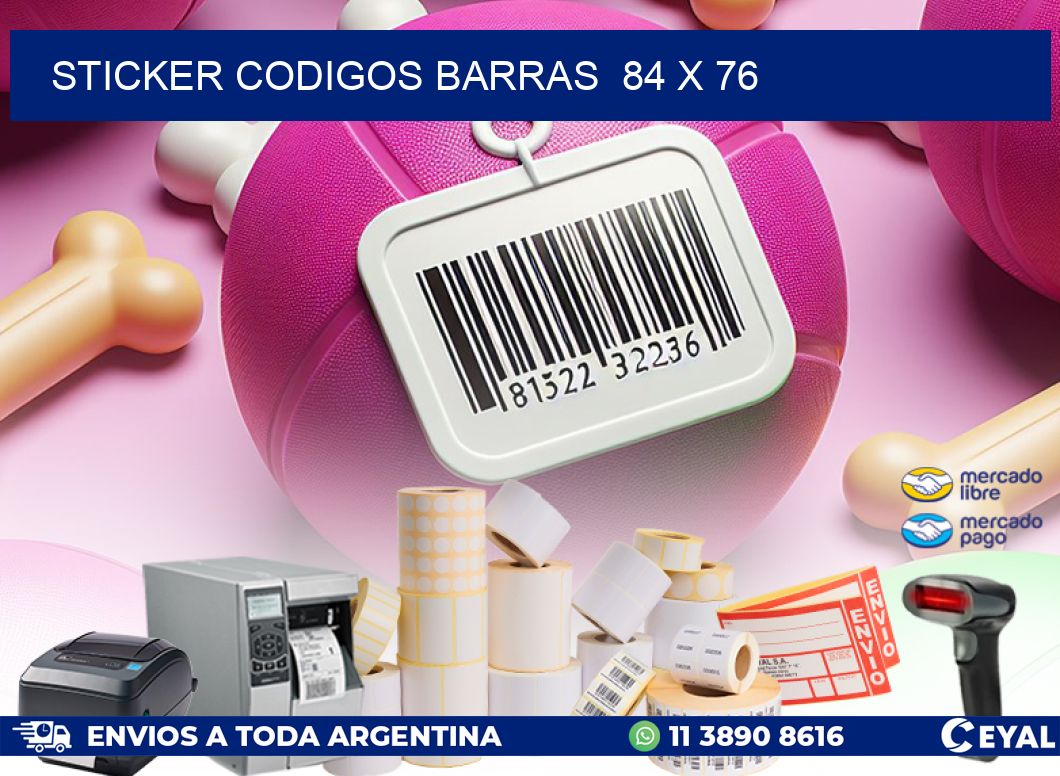 STICKER CODIGOS BARRAS 84 x 76