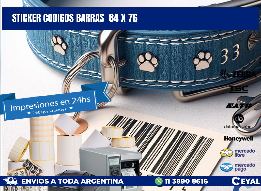 STICKER CODIGOS BARRAS 84 x 76