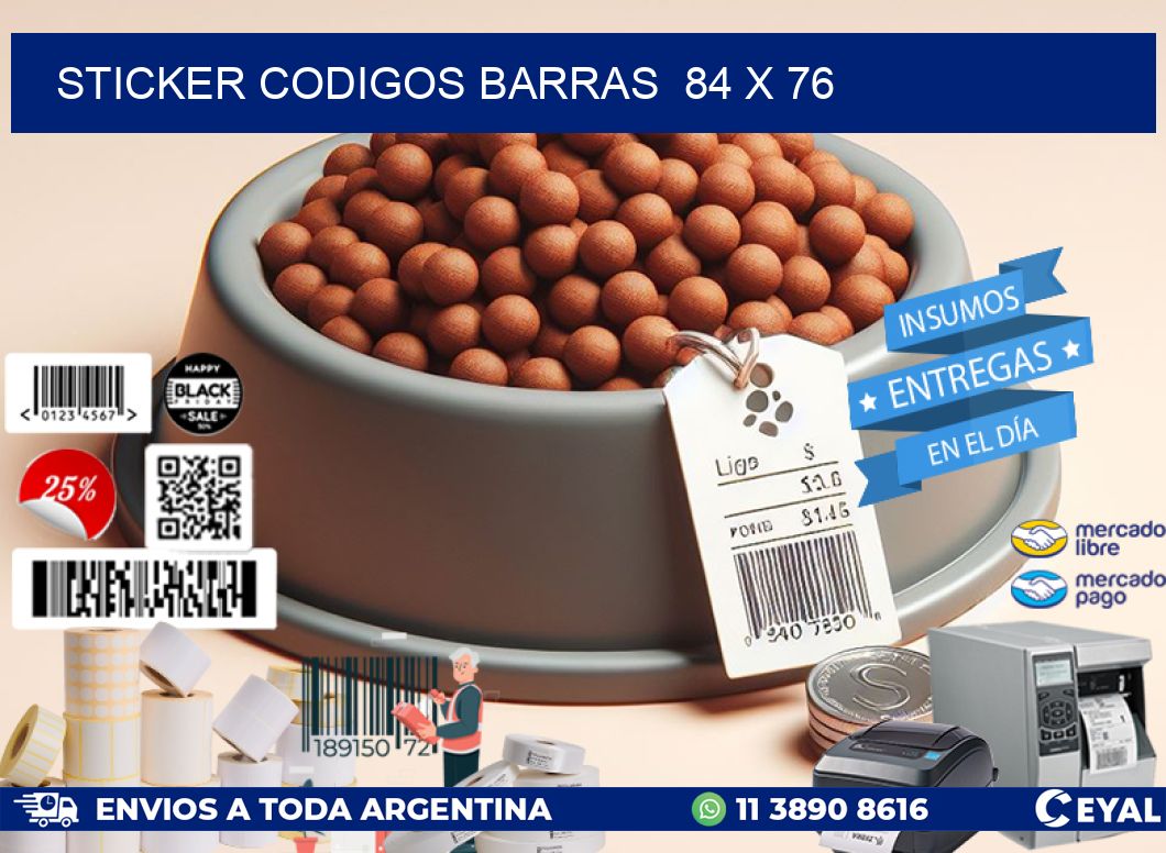 STICKER CODIGOS BARRAS  84 x 76