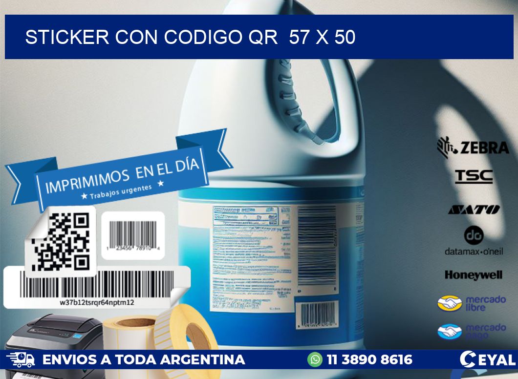 STICKER CON CODIGO QR  57 x 50
