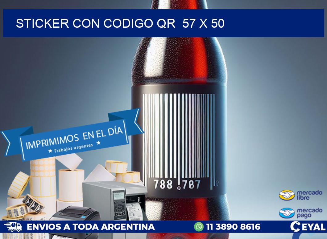 STICKER CON CODIGO QR  57 x 50