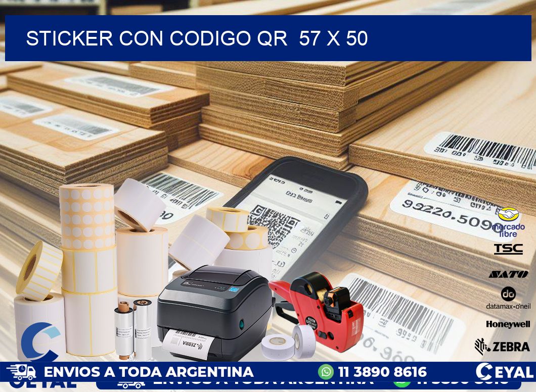 STICKER CON CODIGO QR  57 x 50