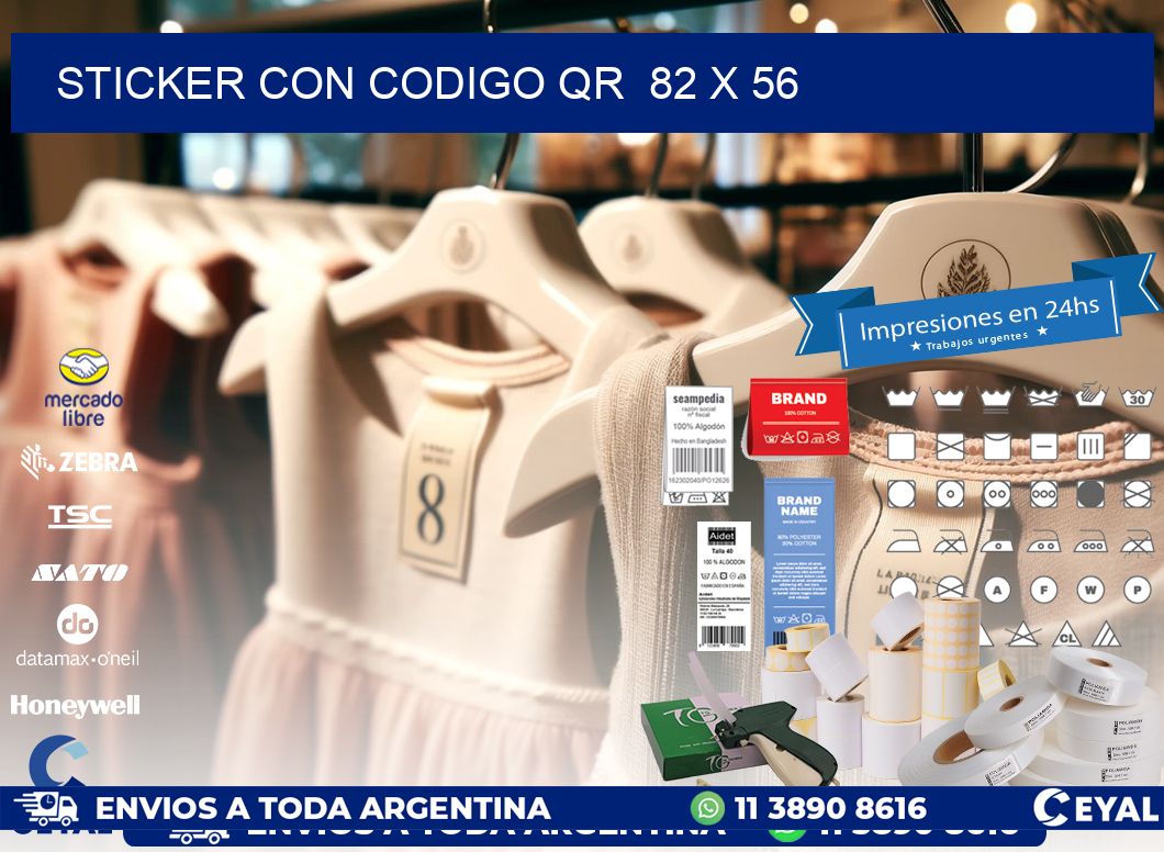 STICKER CON CODIGO QR 82 x 56