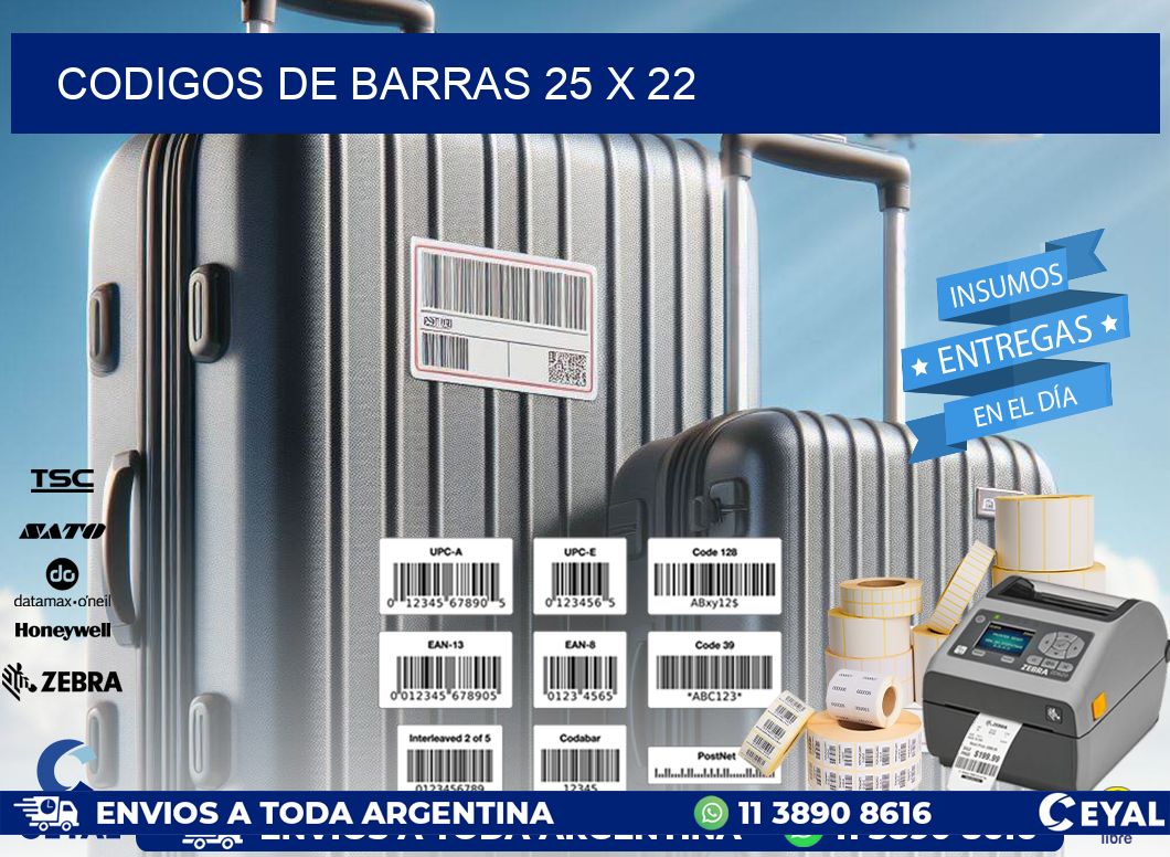 codigos de barras 25 x 22