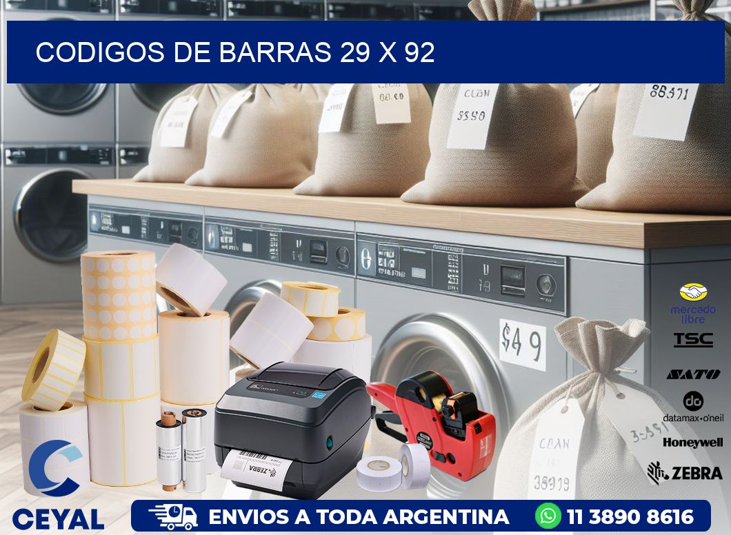 codigos de barras 29 x 92