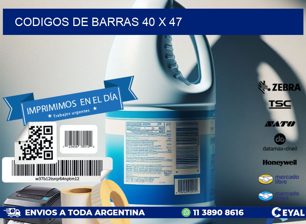 codigos de barras 40 x 47