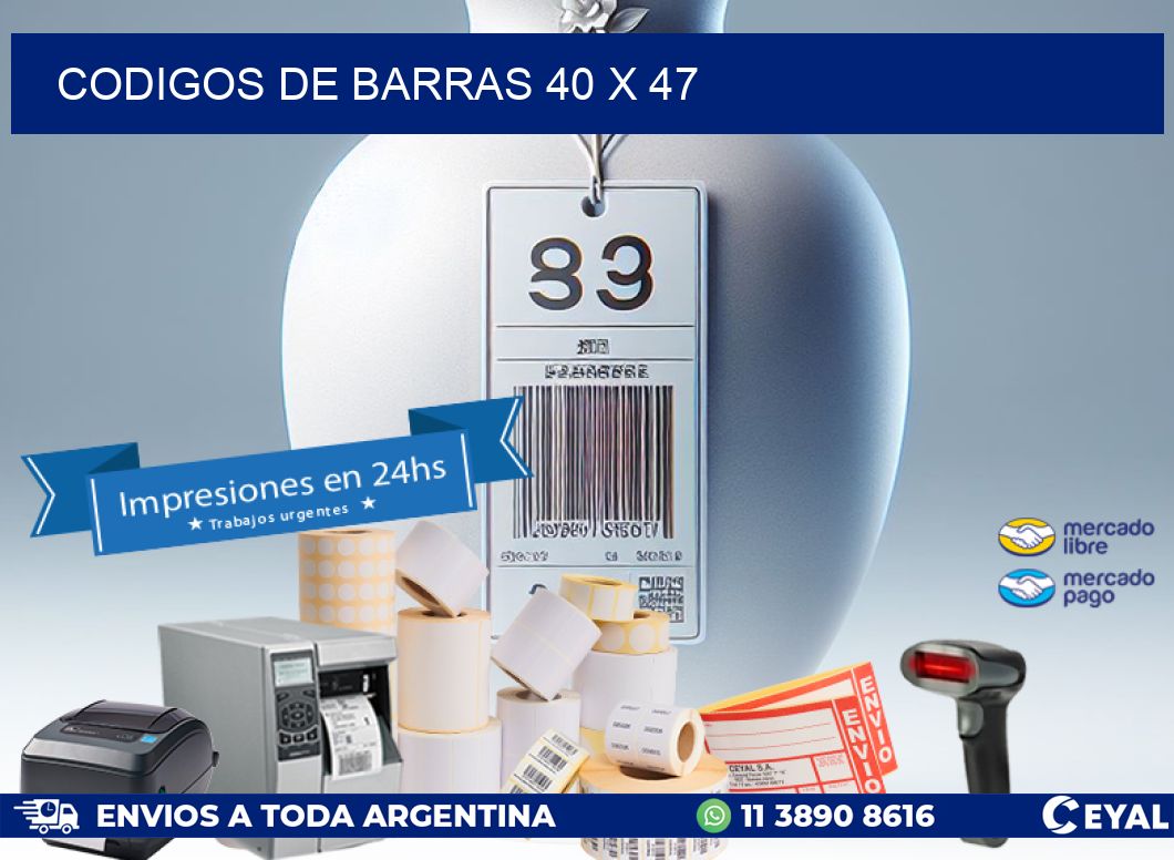 codigos de barras 40 x 47