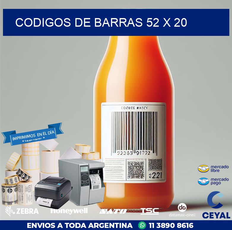 codigos de barras 52 x 20