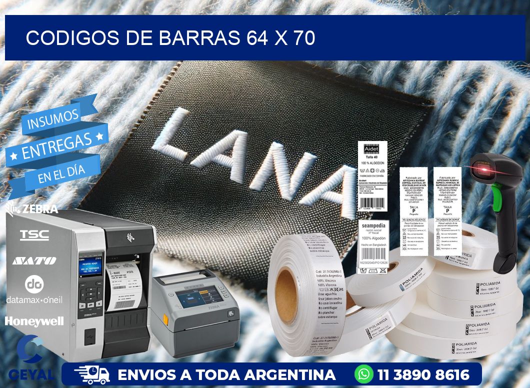 codigos de barras 64 x 70