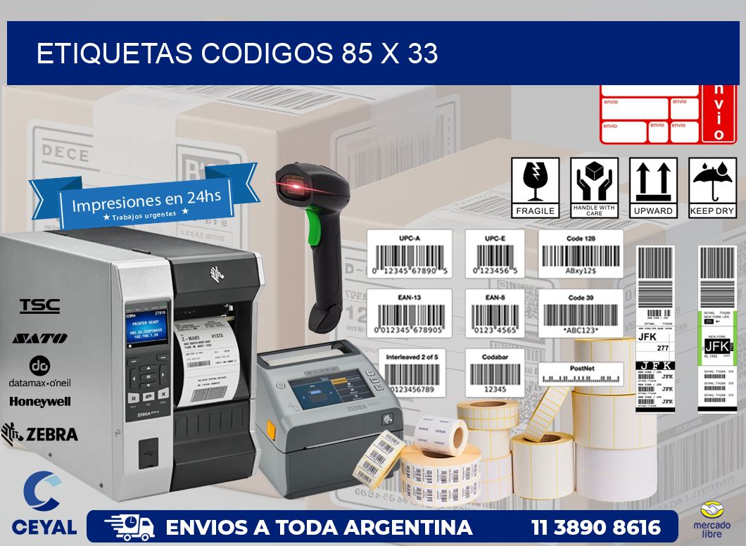 etiquetas codigos 85 x 33