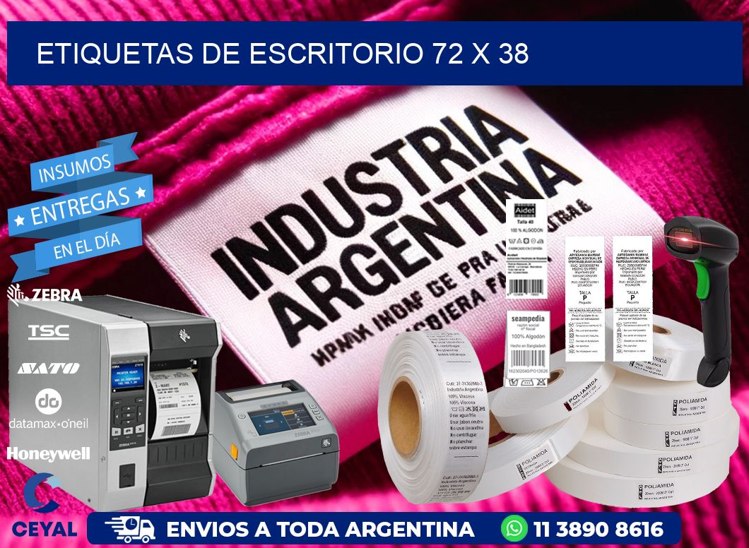 etiquetas de escritorio 72 x 38